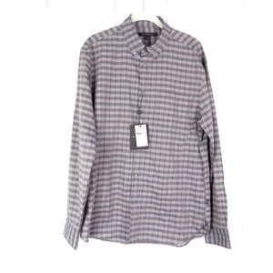 John Varvatos USA Shirt Mens SZ M Button Up Checkered Business Casual Dress NWT